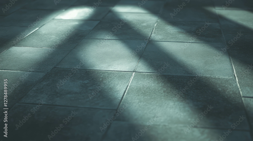Aufkleber light grey slate ceramic tile texture with soft shadows for interior design and architecture