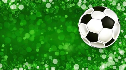 Naklejka premium Soccer ball on green bokeh background (1)