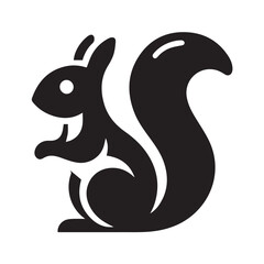 Obraz premium Elegance in Black Squirrel Silhouette Squirrel Icon