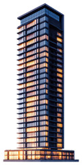 Fototapeta premium PNG Luxury highrise building at dusk architecture skyscraper urban.