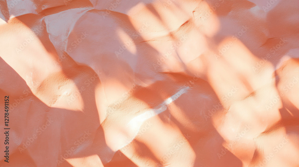 Poster Subtle texture of light smooth clay wall with warm tones for background design