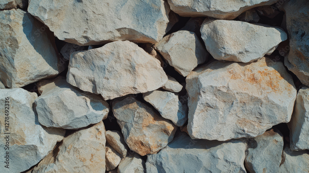 Poster close-up texture of grey and brown limestone rocks for background design