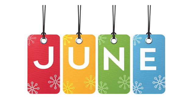 Hello June message lettering season greeting typography transparent 