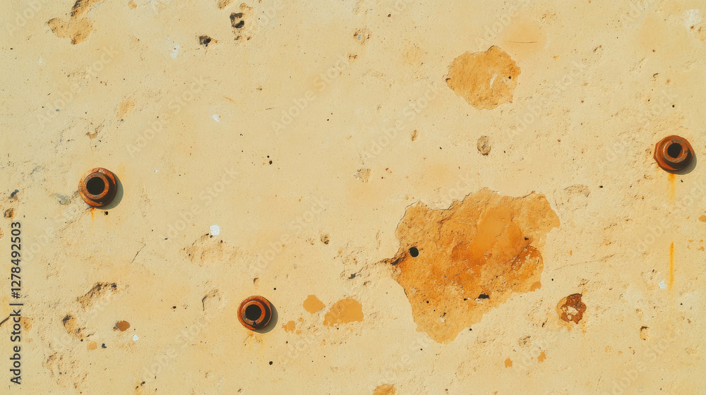 Poster limestone texture with metal bolts and rough surface detail for design and architecture