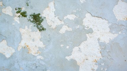 Naklejka premium Textured limestone with moss and weathered cracks - natural surface for design and decoration