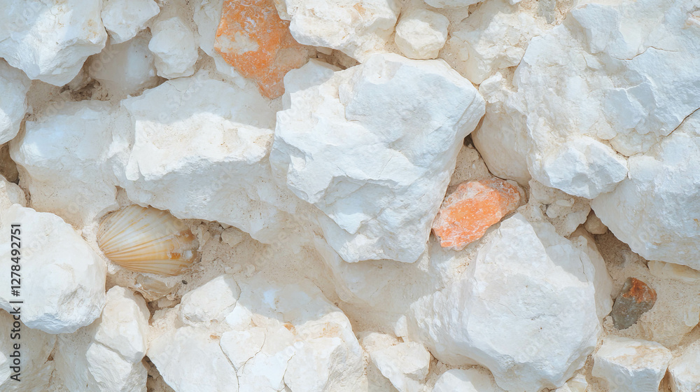 Poster limestone texture featuring shell fragments and rough surface for natural design elements