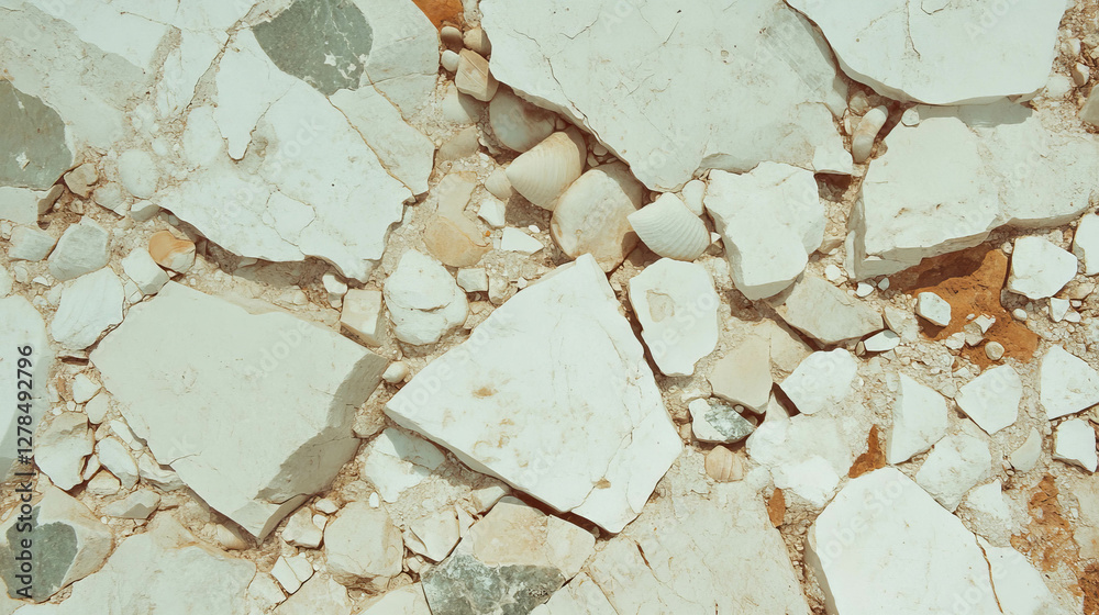 Poster limestone texture with shell fragments for natural designs and backgrounds