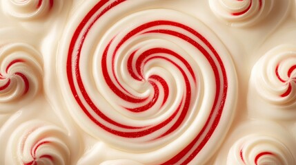Red and white peppermint swirl candy design