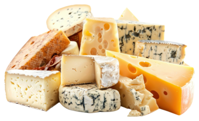 PNG Cheese products food ingredients assortment.