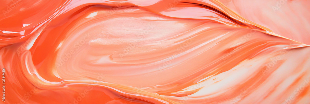 Aufkleber abstract texture of matte orange paint with flowing brush strokes for artistic design