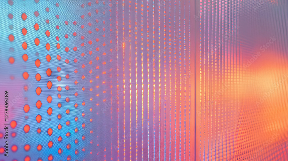 Aufkleber vibrant abstract background featuring multicolored metal mesh and light patterns for creative design