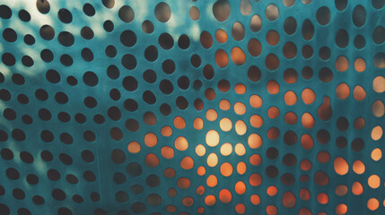 Abstract metal mesh with colored light patterns for artistic background designs