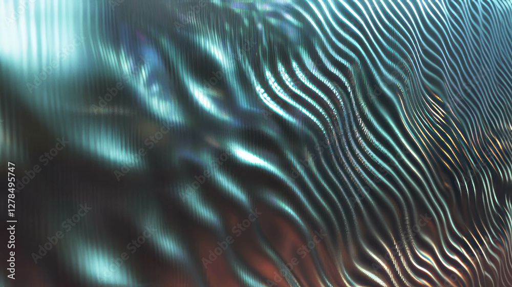 Poster abstract metallic titanium texture with cool grey waves for modern design