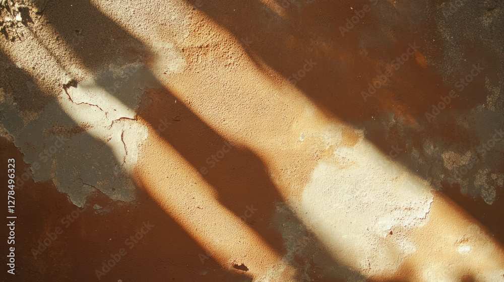 Poster natural clay mud wall texture with subtle variations and sunlit patterns for rustic design