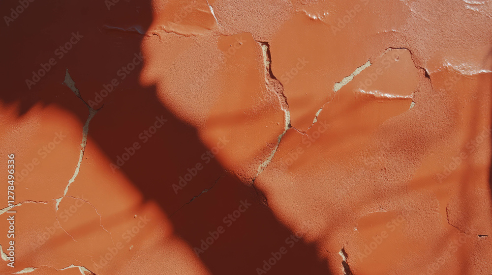 Aufkleber earthy texture of cracked clay wall with natural patterns for design and background concepts