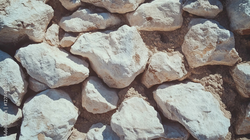 Poster rustic stone wall texture with large rocks and mud for architecture and design projects
