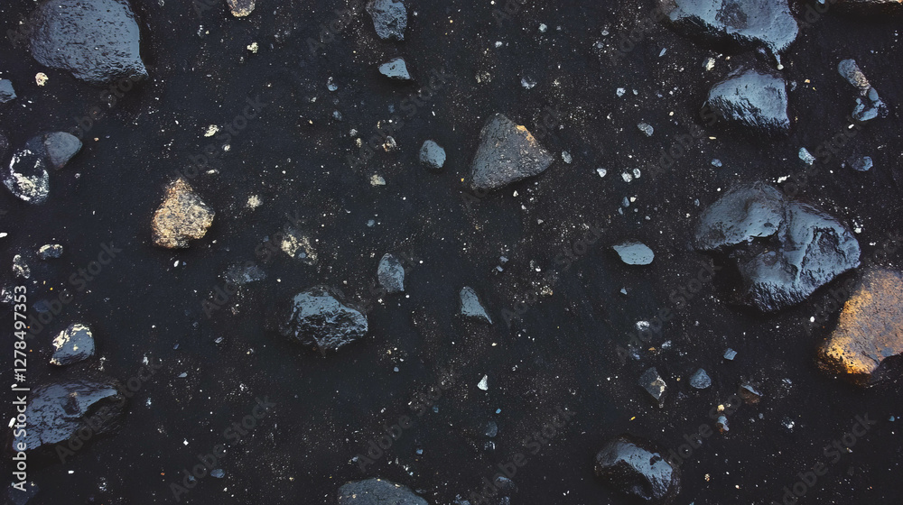 Poster natural texture of mud wall with varied small and large stones for background design