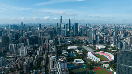  Aerial view of landscape in Guangzhou city, China