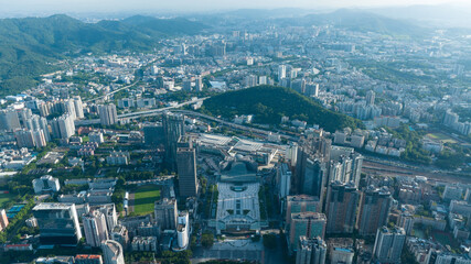  Aerial view of landscape in Guangzhou city, China