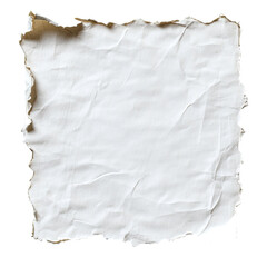 Obraz premium A piece of white paper with torn edges, isolated on a transparent background,