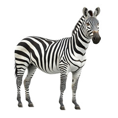 Obraz premium a zebra standing, with a full-body shot from head to toe, against a Transparent background.