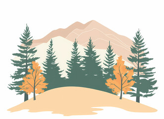 Fototapeta premium Simple tree illustration
