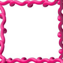 3d frame pink background with hearts