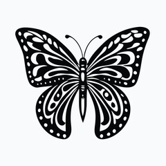 Sculpted Elegance in Black Butterfly Icon Black Butterfly Silhouette