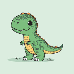 Cute cartoon dinosaur. Vector illustration of a cute cartoon dinosaur.
