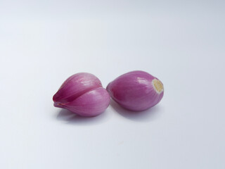 image of a pair of shallots on a white isolated background
