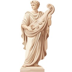 Classical Statue of a Musician Playing a Lyre.