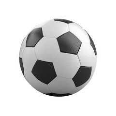 Naklejka premium Black and white soccer ball isolated on a transparent background,