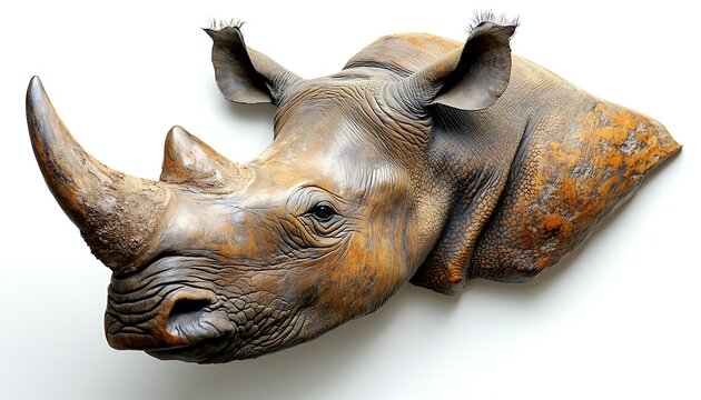 Rhinoceros head mounted, museum display