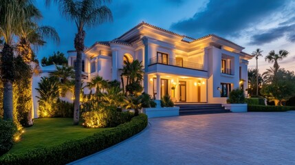 Twilight Villa, Driveway, Palm Trees, Luxury Estate