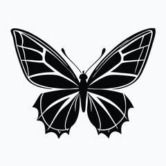 Fototapeta premium Sculpted Elegance in Black Butterfly Icon Black Butterfly Silhouette