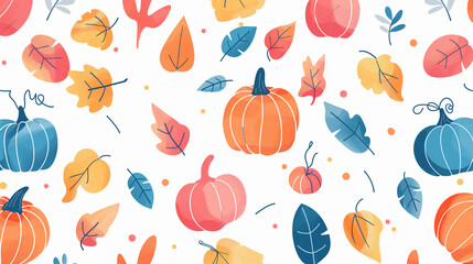 seamless pattern with autumn leaves