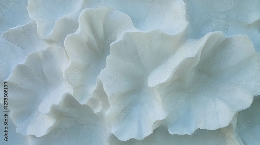 Poster Abstract design texture of smooth plaster wall with flowing patterns