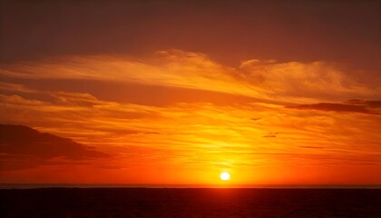 Golden hour sky with fiery orange tones and glowing clouds, ultra-HD wallpaper