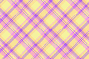 Diamond fabric texture textile, seasonal pattern tartan plaid. Lumberjack vector background seamless check in light and yellow colors.