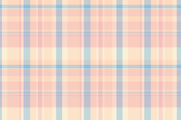 Flow texture check textile, aesthetic fabric background seamless. France plaid pattern vector tartan in light and white colors.