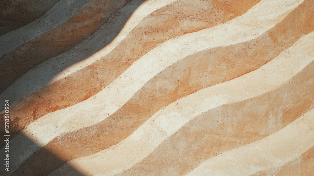Poster texture of rammed earth clay wall with distinct layers for architectural design