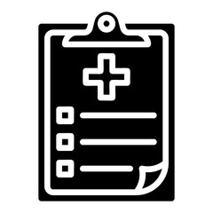 Fototapeta premium Medical clipboard. This is a vector single icon with a solid style. It is suitable for any purpose, such as website design, mobile app design, logo design, etc.