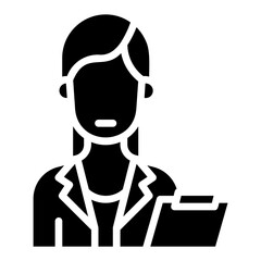 Psychiatrist. This is a vector single icon with a solid style. It is suitable for any purpose, such as website design, mobile app design, logo design, etc.