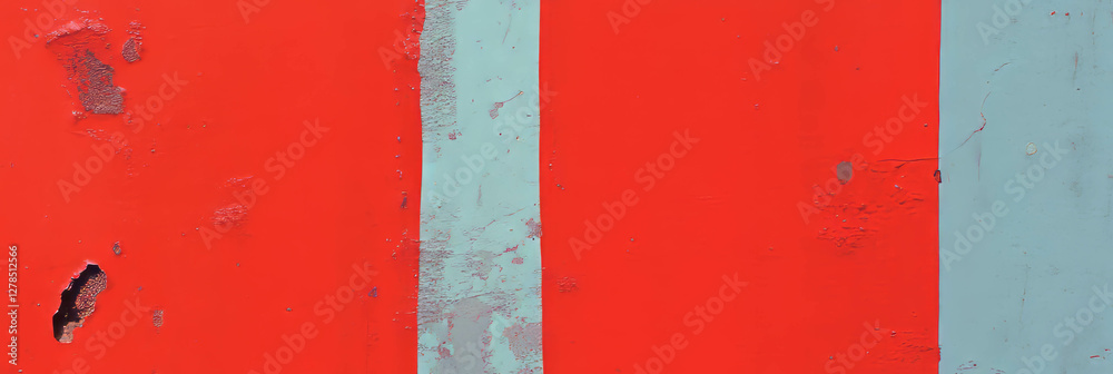 Poster Abstract texture of red and grey wall with rough surface for artistic design