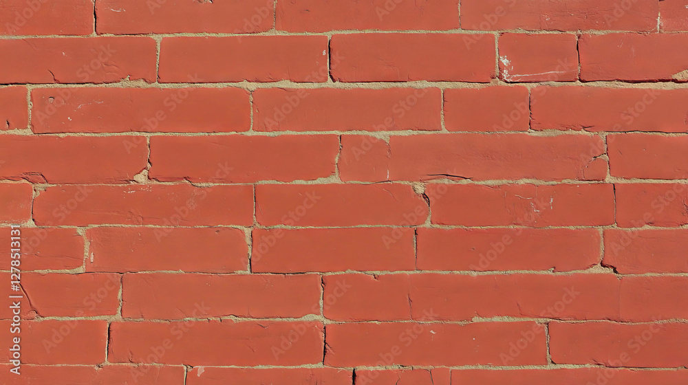 Poster red brick wall with white stucco texture for design and architecture projects