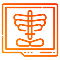 Radiology. This is a vector single icon with a dashed line gradient style. It is suitable for any purpose, such as website design, mobile app design, logo design, etc.