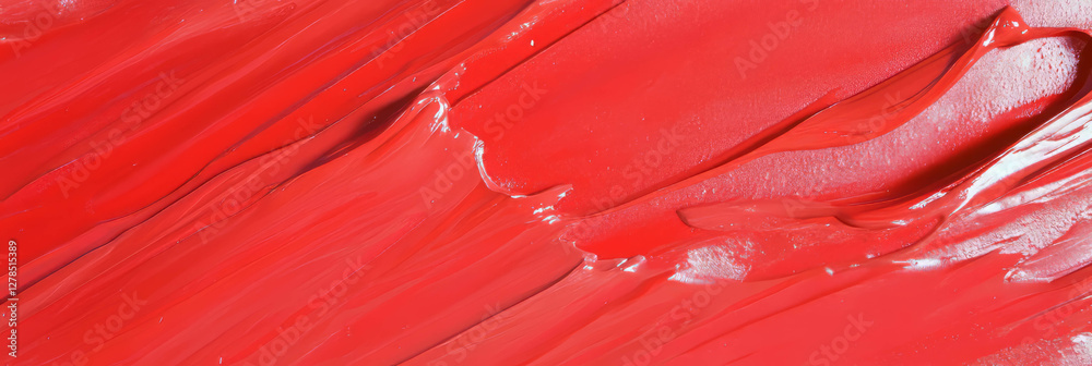 Poster vibrant red paint texture with dynamic brush strokes for creative design
