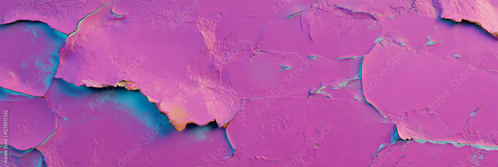 Poster abstract texture of rough textured plaster with peeling paint in vibrant colors