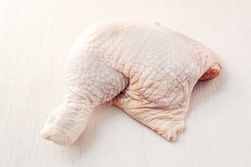 Fresh chicken thigh, raw chicken thigh ,chicken leg  on white background