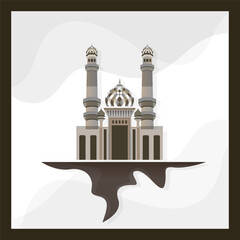 Ramadan and Eid greeting cards design with creative mosque. Vector illustration